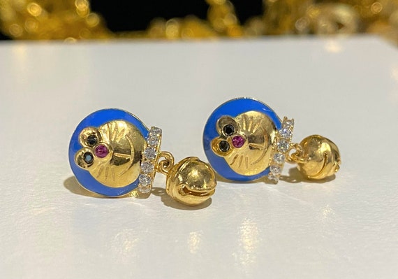 Vintage 18K Solid Yellow Gold Ruby, Black Sapphir… - image 3