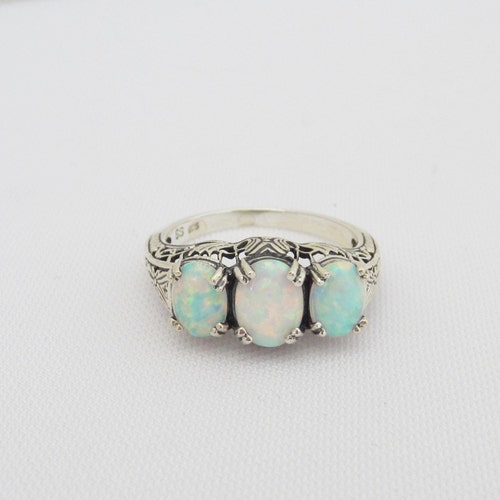 Vintage Sterling Silver Fire Opal Filigree Ring Size 7 - Etsy