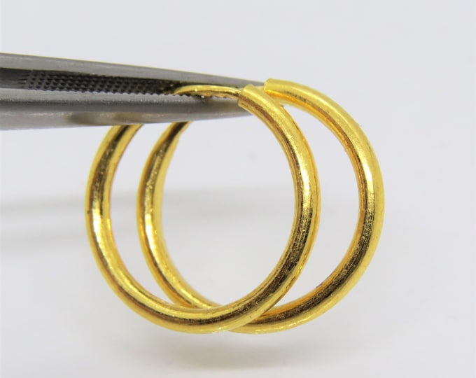 Vintage 23K 980 Pure Gold Hoop Earrings 16.5MM