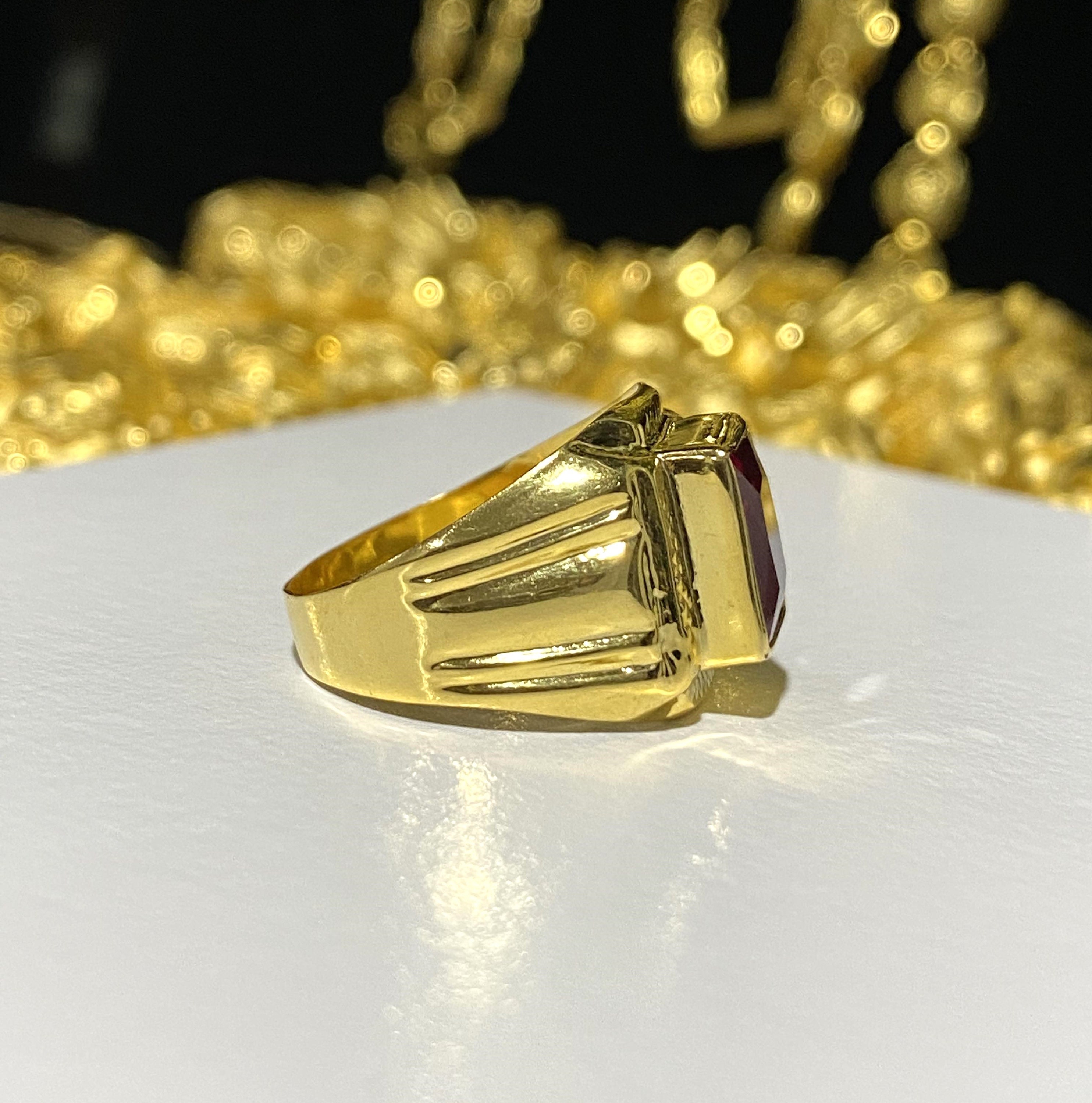 人気商品の Ring Ruby Gold Yellow 15K Vintage Size Etsy - 6 アクセサリー