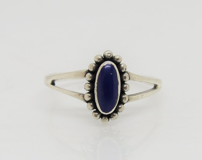 Vintage Sterling Silver Lapis Lazuli Ring Size 7