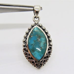 Vintage Sterling Silver Turquoise Pendant