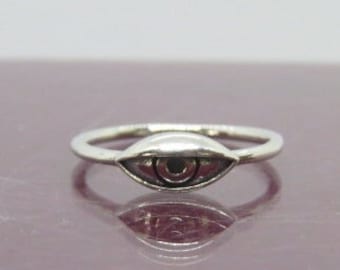 Vintage Sterling Silver Evil Eye Ring