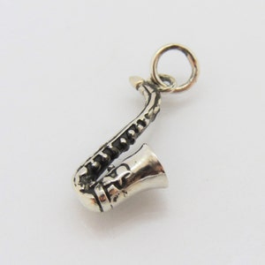 Vintage Sterling Silver Saxophone Charm Pendant
