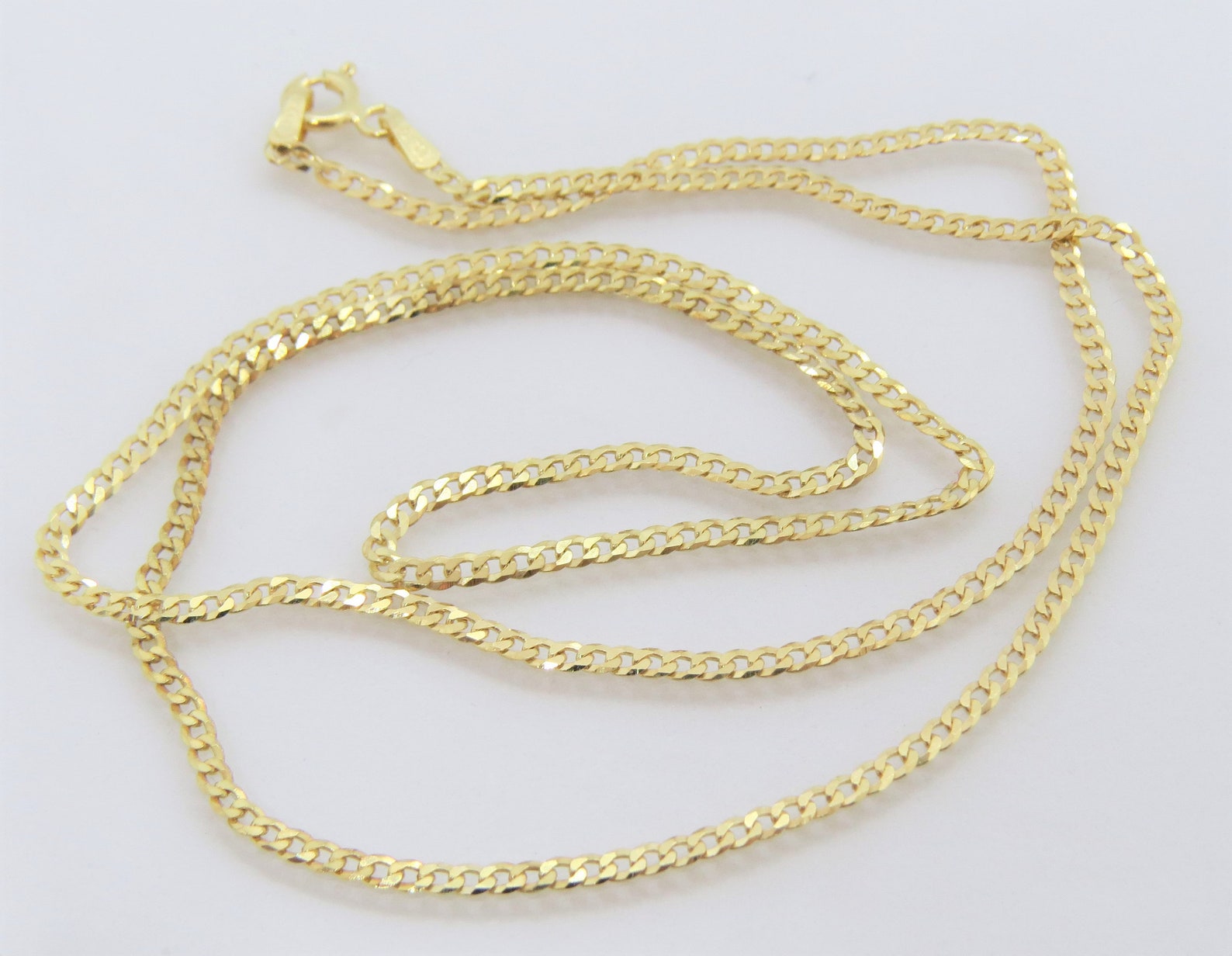 Vintage 14K Solid Yellow Gold Cuban Link Chain Necklace - Etsy