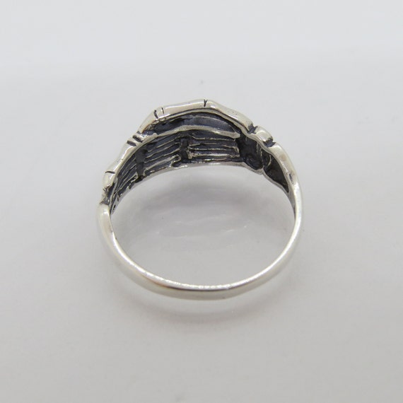 Vintage Sterling Silver Skeleton Hand Ring Size 5 - image 2