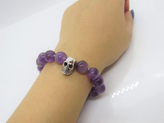 Vintage Sterling Silver Natural Amethyst Bead Sku… - image 5