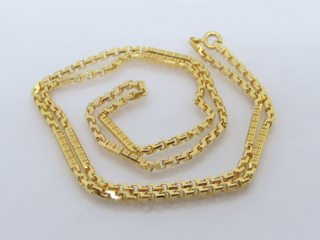 Vintage 14K Solid Yellow Gold Link Chain Necklace 19'' - Etsy