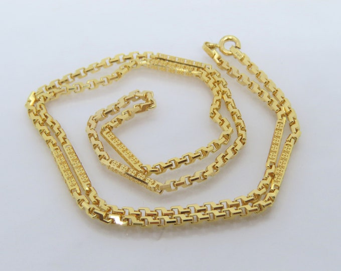 Vintage 14K Solid Yellow Gold Link Chain Necklace 19''