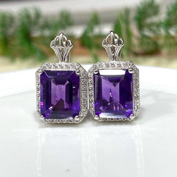 Vintage Sterling Silver 6.98ctw Natural Amethyst &