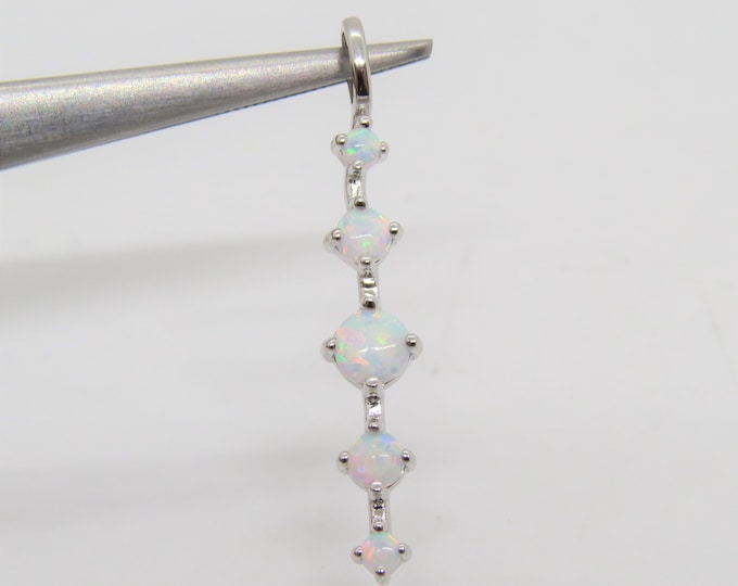Vintage Sterling Silver White Opal Pendant