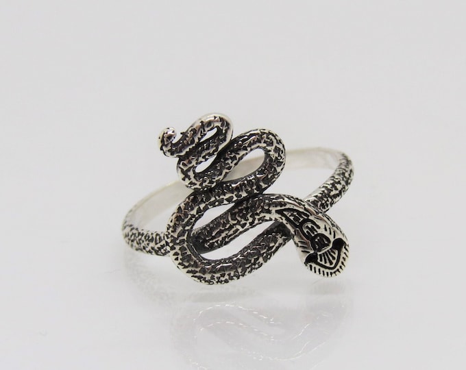 Vintage Sterling Silver Snake Ring Size 7