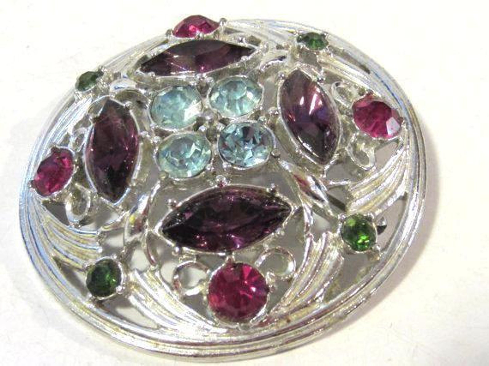 Vintage costume jewelry rhinestones signed Sarah Cov Etsy
