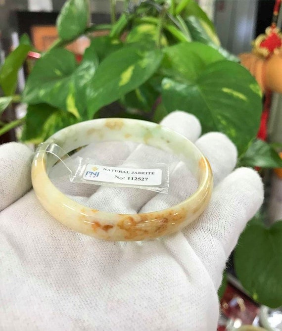 Translucent Natural Green, White, Orange Jadeite … - image 1