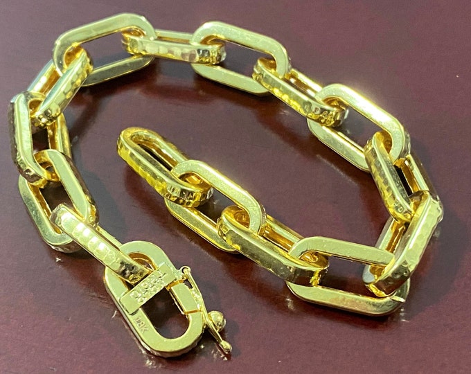 Vintage 18K Gold Rolo Link Chain Bracelet 6 6/8''
