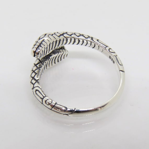 Vintage Sterling Silver Snakes Ring Size 7 View 2