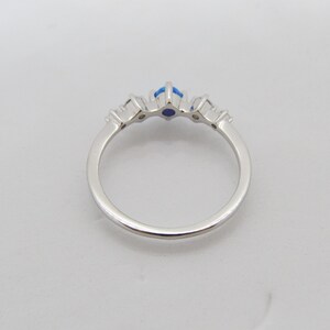 Vintage Sterling Silver Blue Opal & White Topaz Band Ring Size 7 - Etsy