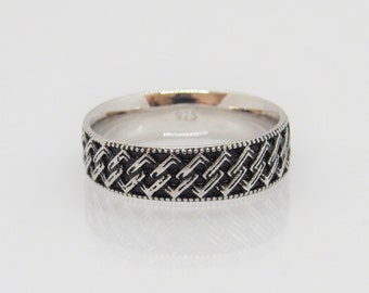 Vintage Sterling Silver Unisex Band Ring Size 9 - Etsy