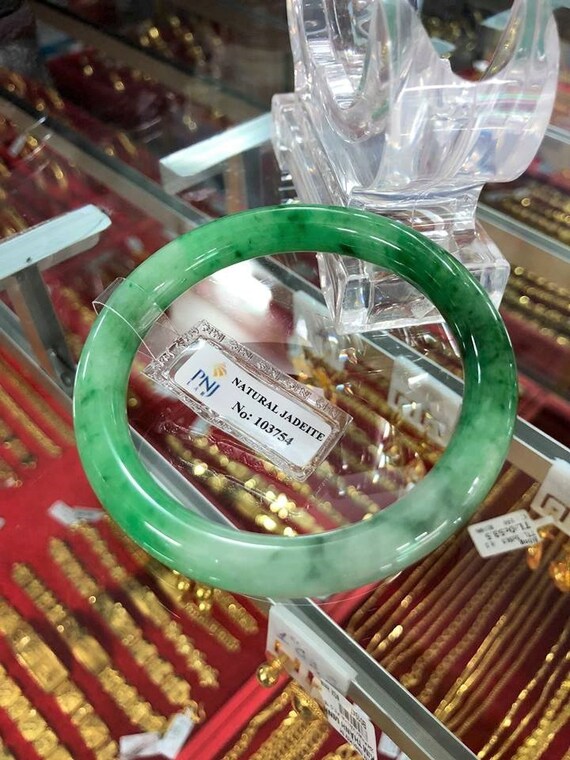 Translucent Natural Green, White Jadeite Jade Vin… - image 5