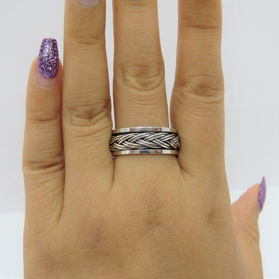 Vintage Sterling Silver Twisted Unisex Band Ring Size 7.5 - Etsy Vintage Sterling Silver Twisted Unisex Band Ring Size 7.5 - Etsy