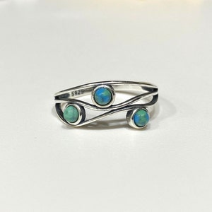 Vintage Sterling Silver Turquoise Ring Size 6