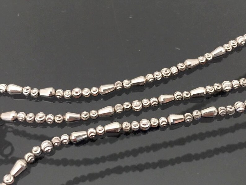 Vintage Italian 18K 750 Solid White Gold Ball Chain Necklace Etsy