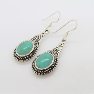 Sterling Silver Turquoise Dangle Earrings