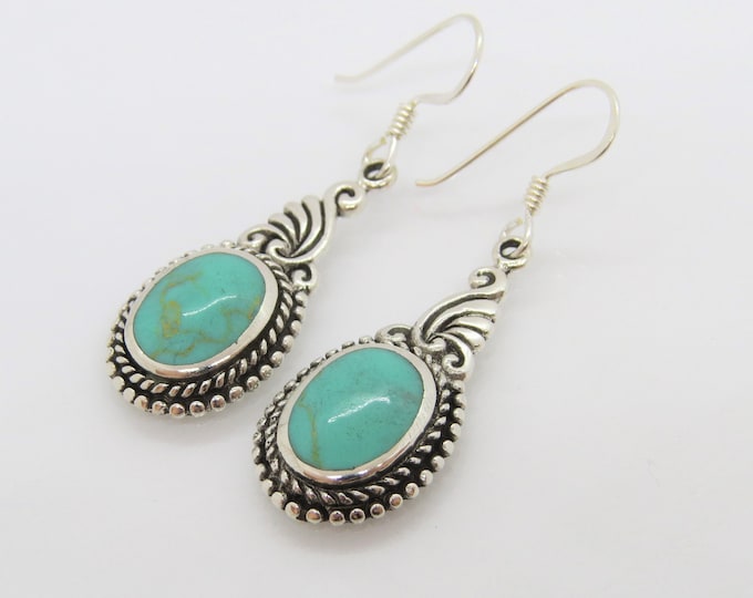Sterling Silver Turquoise Dangle Earrings