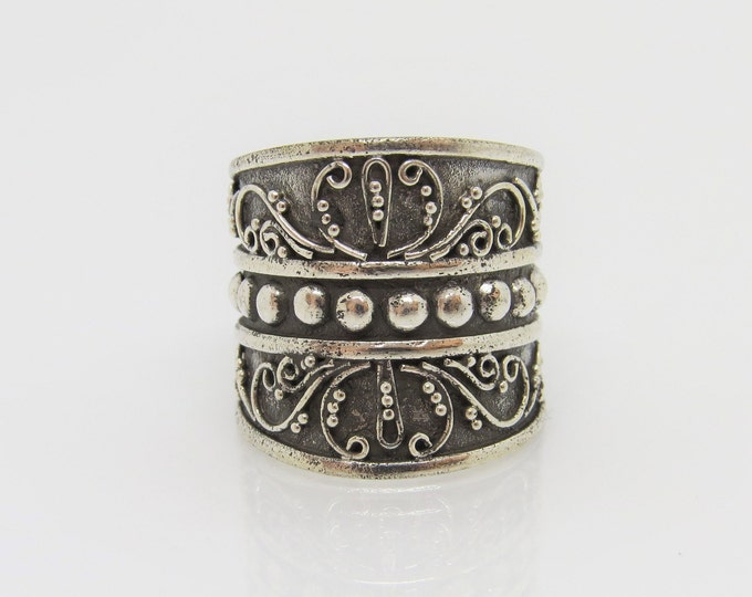 Sterling Silver Dots Band Ring Size 11