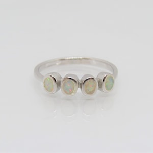 Vintage Sterling Silver Oval Fire Opal Ring Size 8