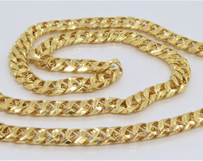 Vintage 18K Solid Gold Cuban Link Chain 24'' - Etsy