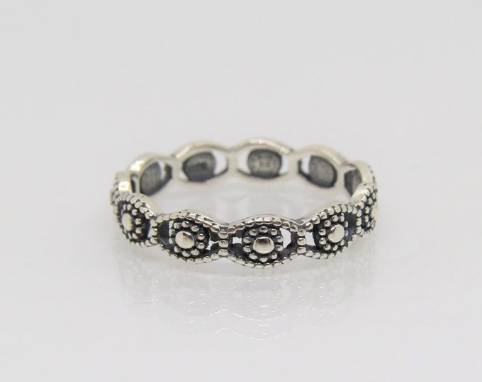 Sterling Silver Dots Band Ring Size 7