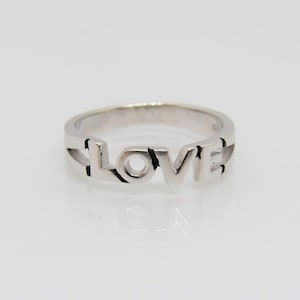 Bague amour en argent sterling, taille 7