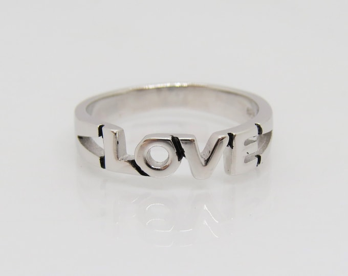 Sterling Silver Love Ring Size 7