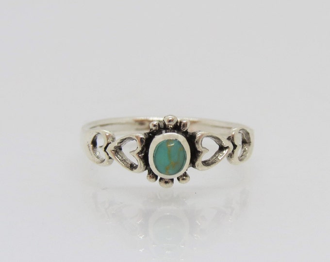 Vintage Sterling Silver Turquoise Ring Size 6