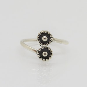 Bague ajustable by-pass vintage en argent sterling de Bali, taille 7