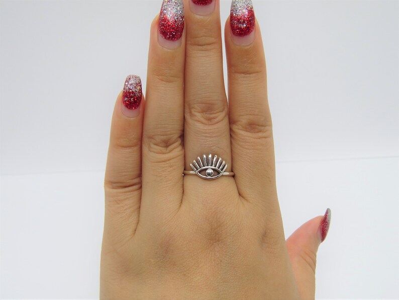 Eye Ring Size 7 Vintage Sterling Silver Evil Eye