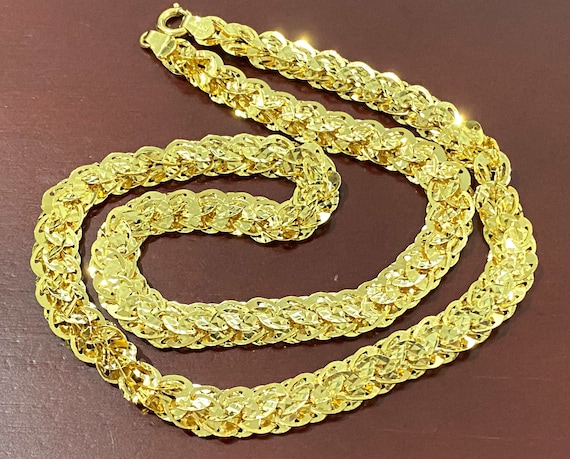 15K 610 Solid Gold Twisted Link Chain Necklace 19'' - Etsy