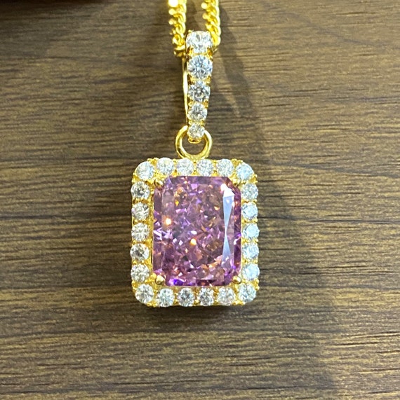 Vintage 15K 610 Solid Gold Pink Sapphire & White T