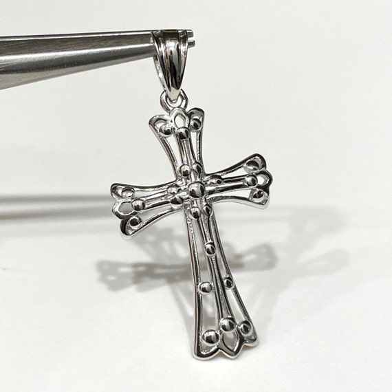 Vintage Sterling Silver Cross Pendant. - image 3