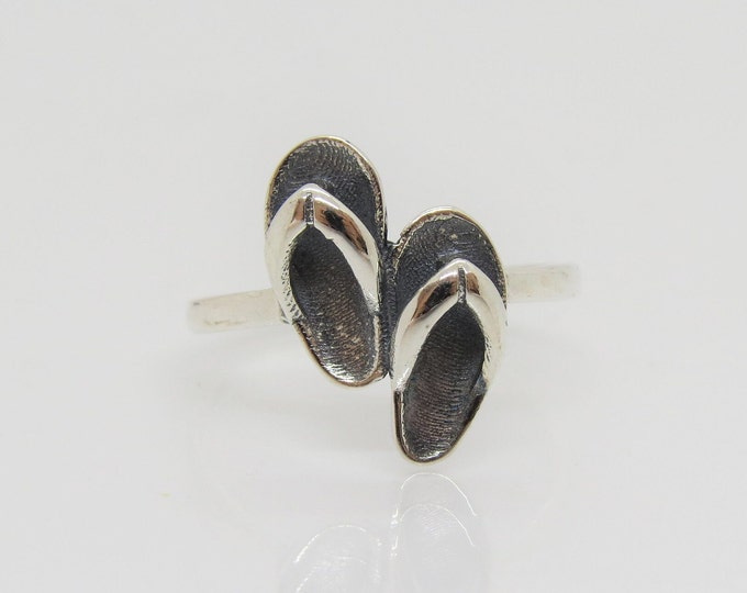 Vintage Sterling Silver Sandals Band Ring Size 6