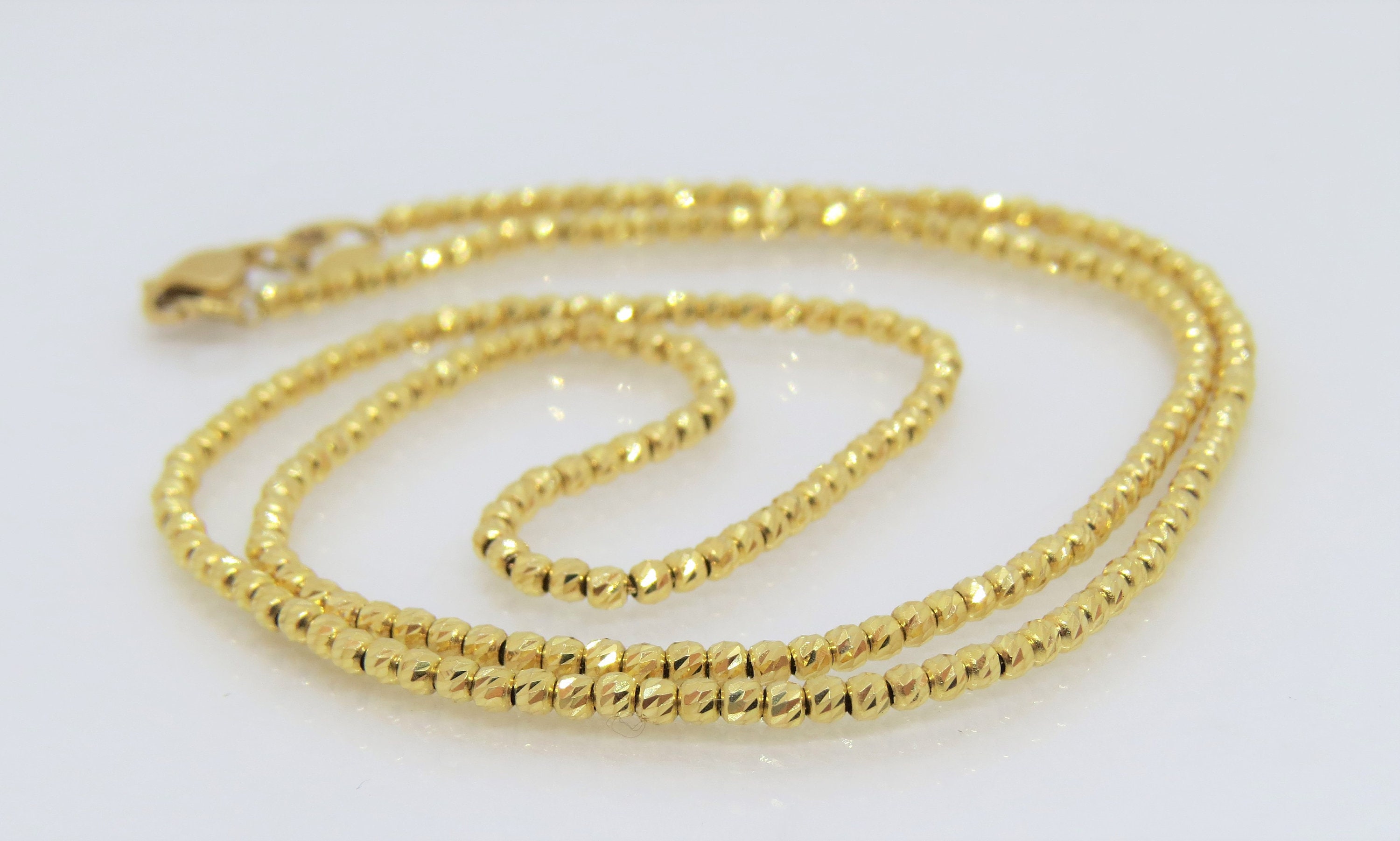 Men's 2mm 14k Yellow Military Ball Chain Necklace - Sandy Steven Engravers