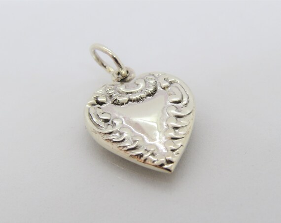 Vintage Sterling Silver Heart Pendant - image 5