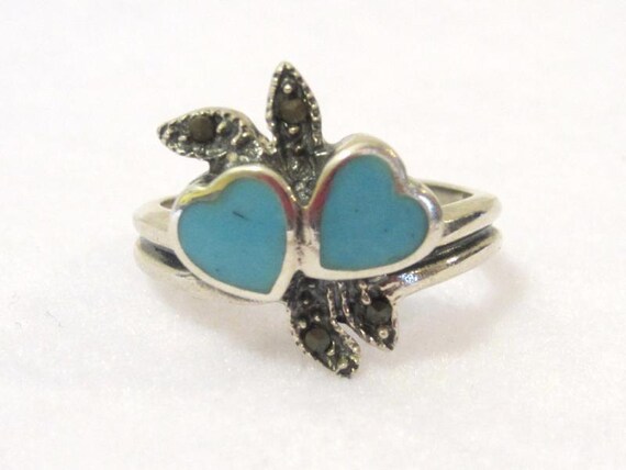 Bague Vintage En Argent Massif 925 - Taille 48 - Avec Perle Turquoise - Bijou Ancien Parfait - Réf. 3470