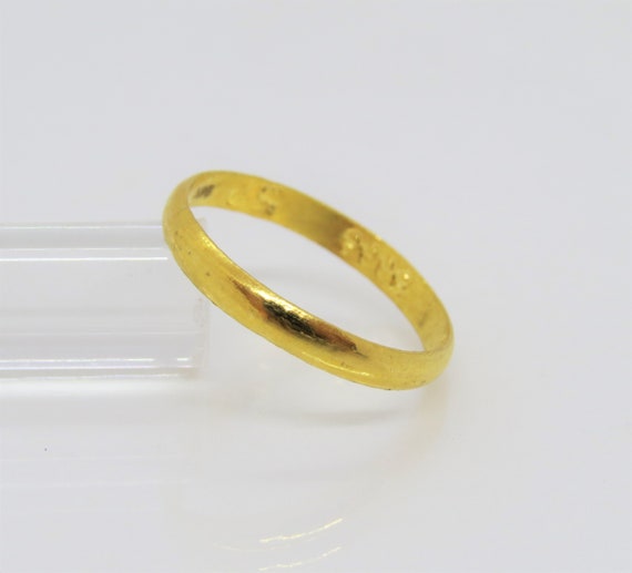24K Solid Gold Wedding Band Ring. Etsy Norway