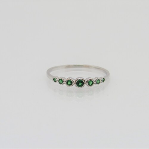 Vintage Sterling Silver Round Cut Emerald Eternity Band Ring - Etsy