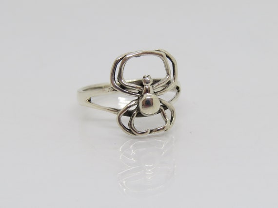 Vintage Sterling Silver Spider Ring Size 9 - image 5