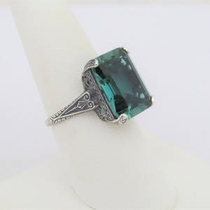 Vintage Sterling Silver Emerald Filigree Ring Size 7 - Etsy