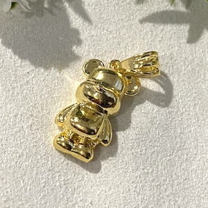 Vintage 18K Solid Gold Teddy Bear Pendant.
