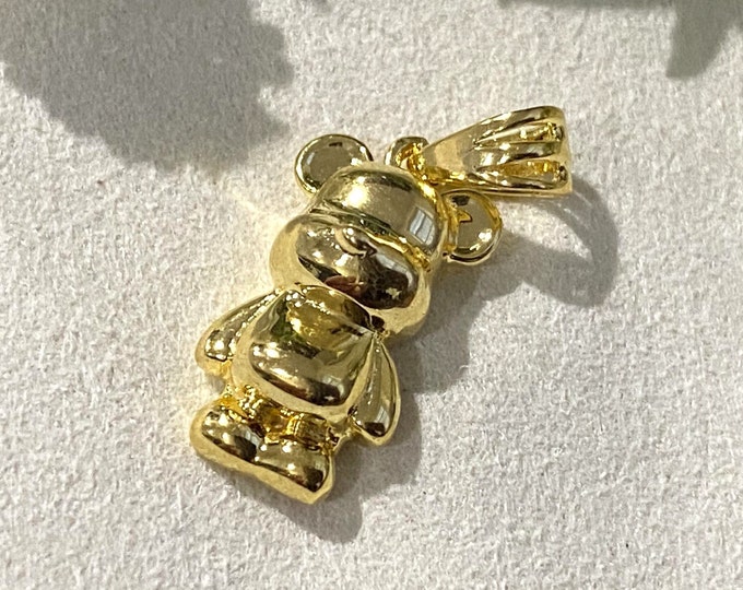 Vintage 18K Solid Gold Teddy Bear Pendant.